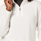 Karen Scott Blusa feminina com zíper e decote, branca, tamanho pequeno GG