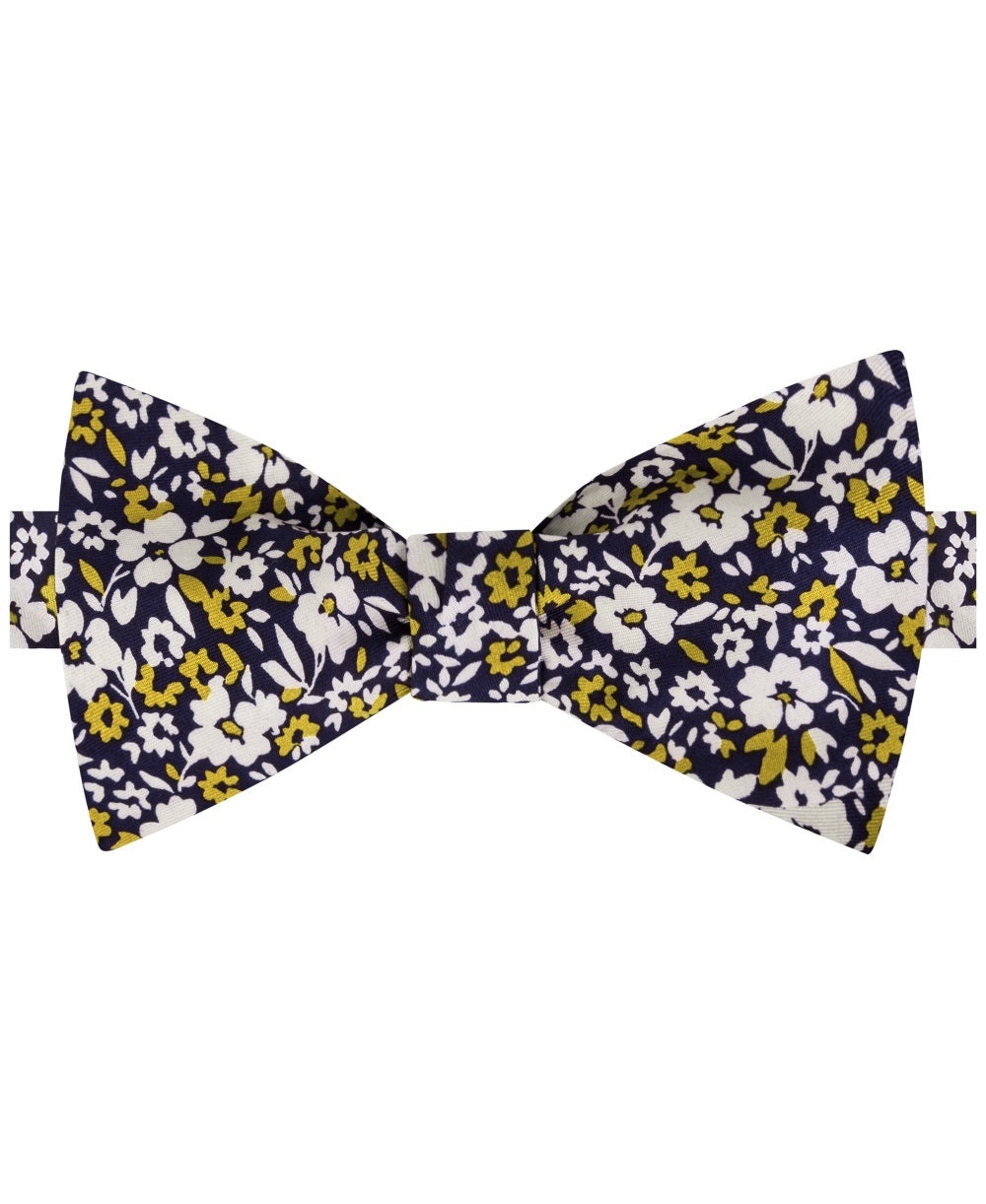 Gravata borboleta de sarja de seda Tommy Hilfiger Chelsea Botanical To-Be para homem, amarela, tamanho regular