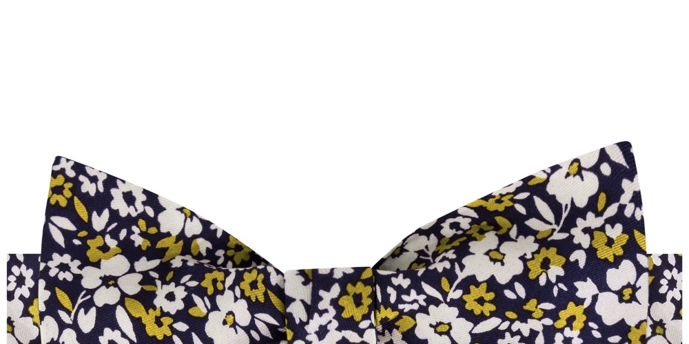 Gravata borboleta de sarja de seda Tommy Hilfiger Chelsea Botanical To-Be para homem, amarela, tamanho regular