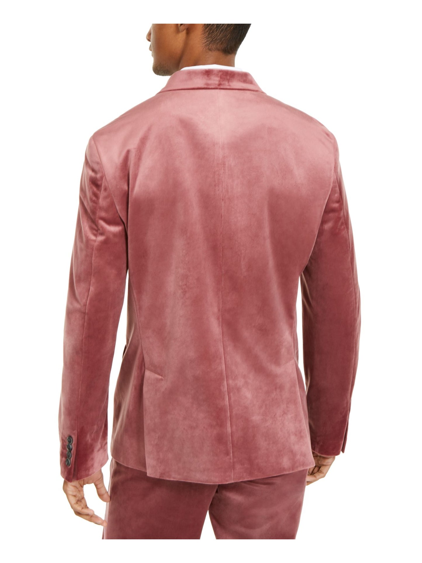 Blazer masculino de veludo grande e alto, slim fit, dois botões, vinho, tamanho XLT, da INC International Concepts