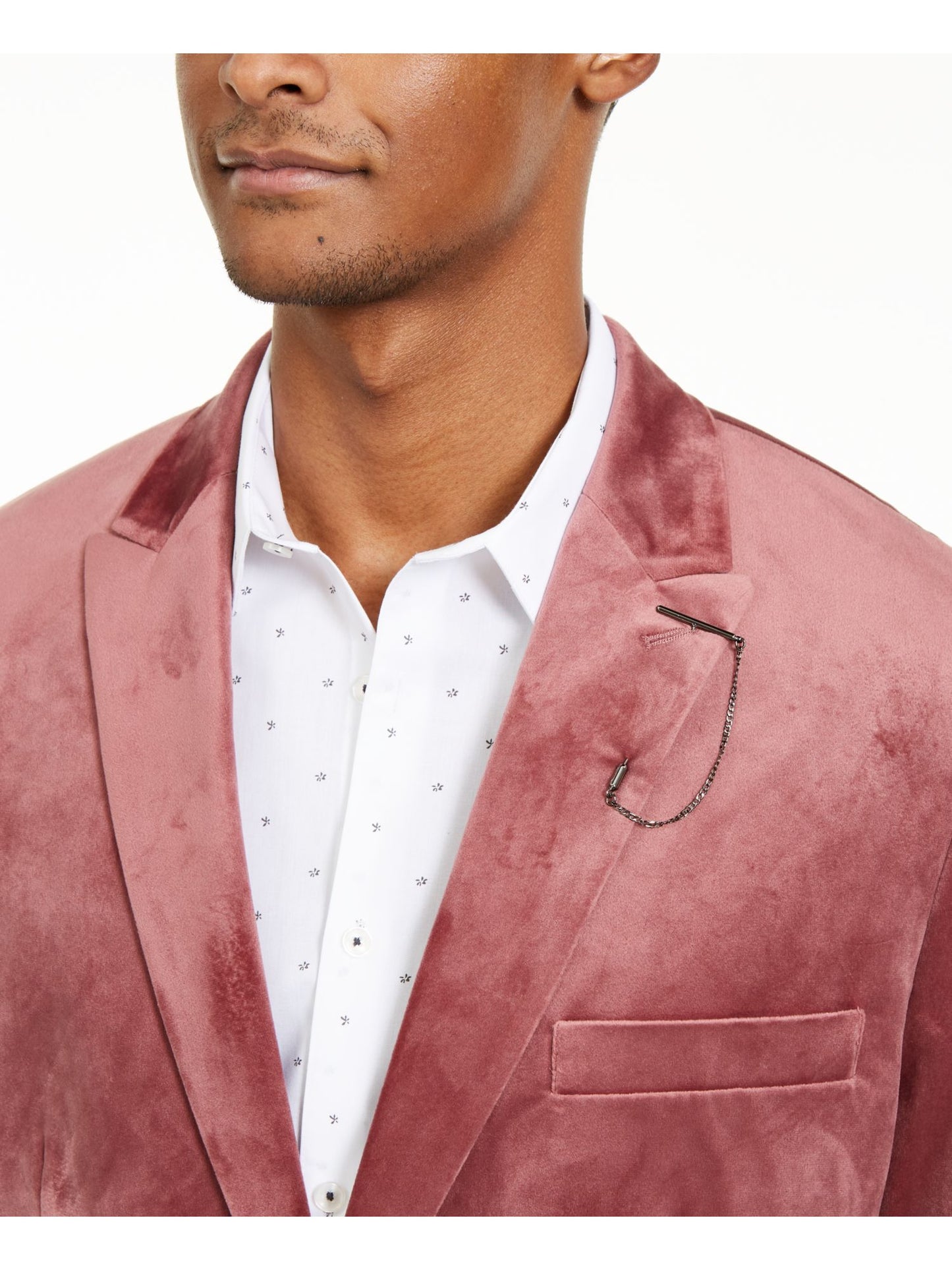 Blazer masculino de veludo grande e alto, slim fit, dois botões, vinho, tamanho XLT, da INC International Concepts
