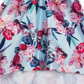 Vestido infantil com estampa floral evasê Rare Editions para meninas grandes, azul, tamanho 8