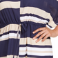Charter Club feminino, poncho listrado com cintura amarrada, azul, tamanho extragrande