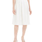 Saia midi de crepe Calvin Klein Scuba feminina, branca, tamanho 16