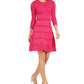 Vestido Vince Camuto Feminino Mix Stitch Pointelle Fit &amp; Flare Rosa Tamanho Grande
