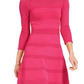 Vestido Vince Camuto Feminino Mix Stitch Pointelle Fit &amp; Flare Rosa Tamanho Grande