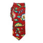 Gravata fina floral com estampa de coroa masculina Bar III vermelha tamanho regular