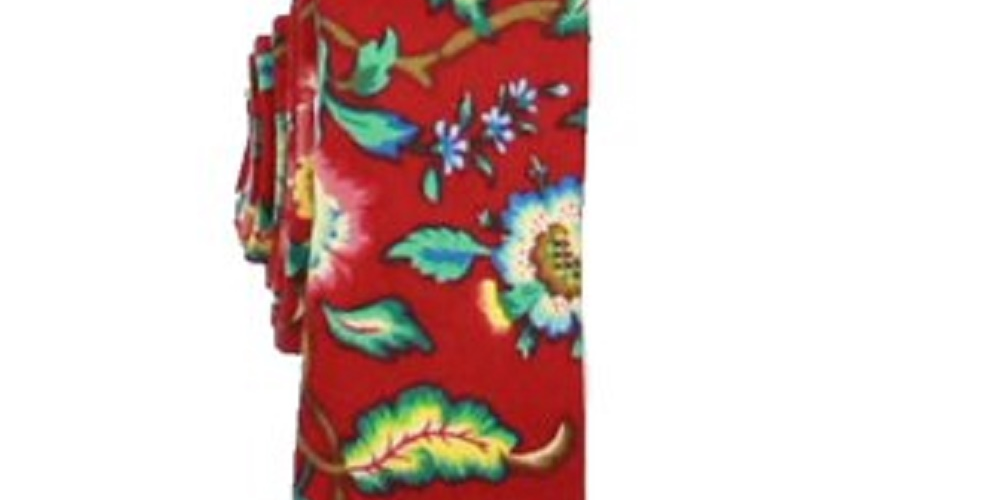 Gravata fina floral com estampa de coroa masculina Bar III vermelha tamanho regular
