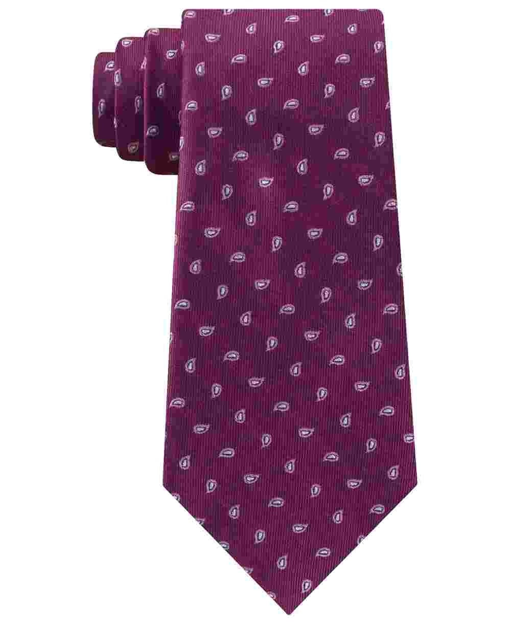 Gravata profissional de seda masculina Michael Kors, roxa, tamanho regular