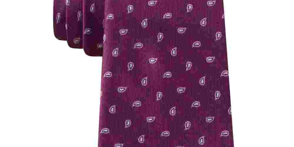 Gravata profissional de seda masculina Michael Kors, roxa, tamanho regular