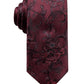 Gravata de seda floral masculina Ryan Seacrest Distinction Glendo vermelha tamanho regular