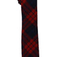Gravata profissional xadrez cravo masculina Bar III vermelha tamanho regular