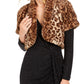 Vince Camuto Casaco Feminino de Pele Sintética Leopardo Marrom Tamanho Médio