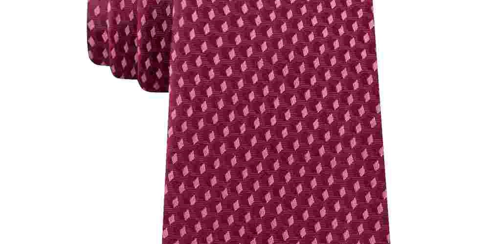 Gravata de seda masculina Michael Kors vermelha tamanho regular
