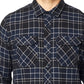 Camisa Fox Masculina de Algodão Manga Longa Flanela Azul Tamanho P