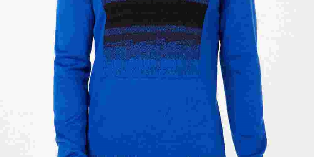 Suéter de malha Alfani masculino Ombre Chenille azul marinho tamanho X-G