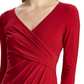 Vestido de coquetel Ralph Lauren feminino vermelho, manga comprida, decote em V, acima do joelho, tamanho 2, pequeno