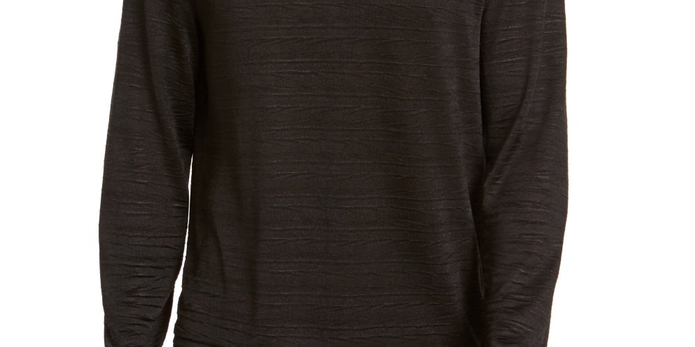 Camiseta texturizada amassada masculina Alfani, preta, tamanho pequeno