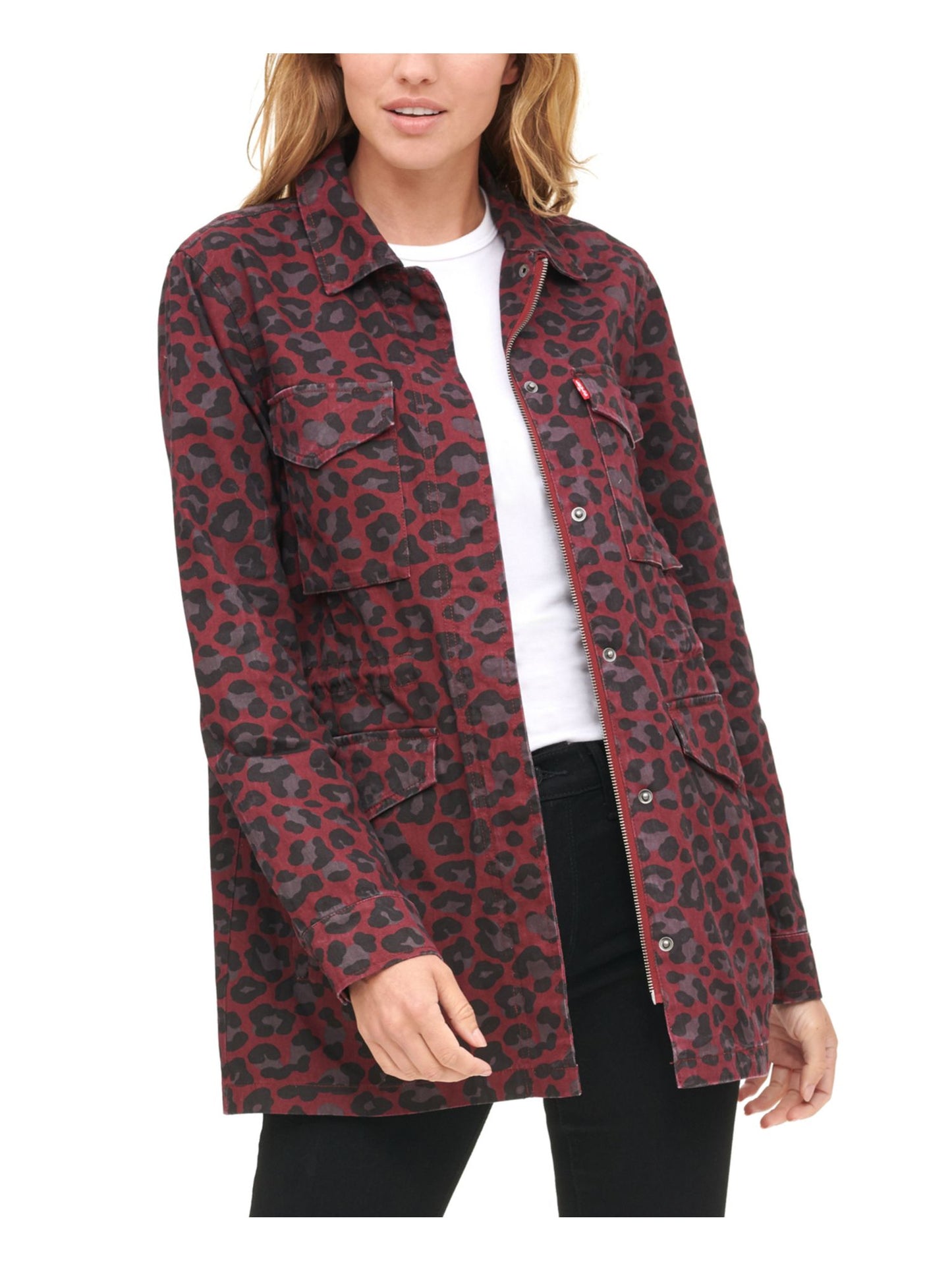 Jaqueta Levi's Feminina Estampa Leopardo Roxa Tamanho Médio
