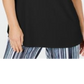 JM Collection Top feminino sem mangas com zíper, preto, tamanho pequeno GG