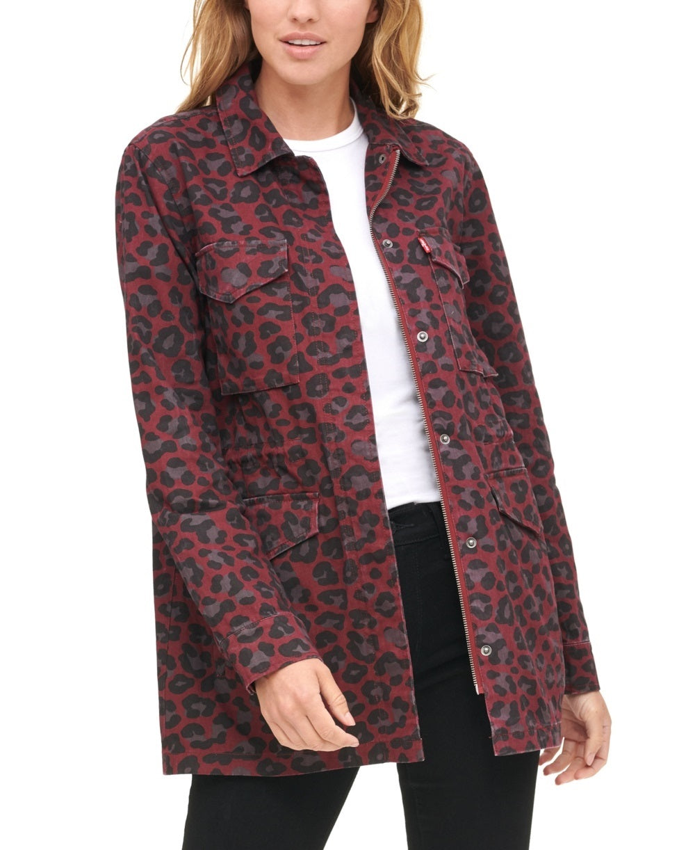 levis-womens-cotton-oversize-military-jacket-red-purple-size-x-small
