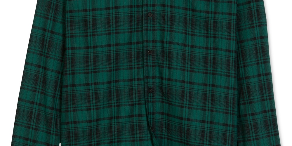 Camisa xadrez masculina Billy Reid Tuscumbia com ajuste regular, verde, tamanho pequeno