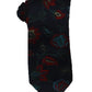 Gravata masculina Bar III Heron Silk Blend Floral Azul Marinho Tamanho Regular