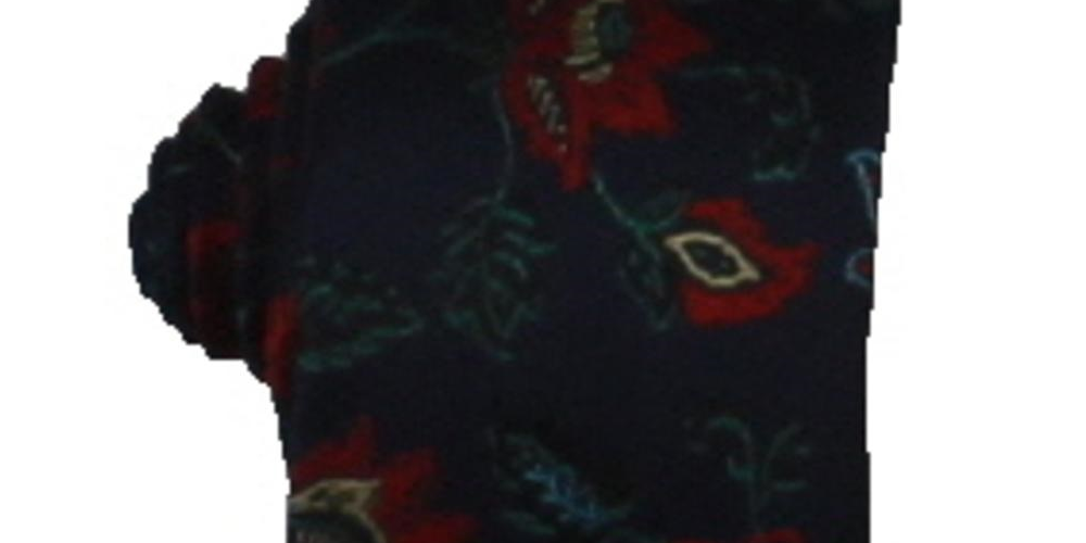 Gravata masculina Bar III Heron Silk Blend Floral Azul Marinho Tamanho Regular