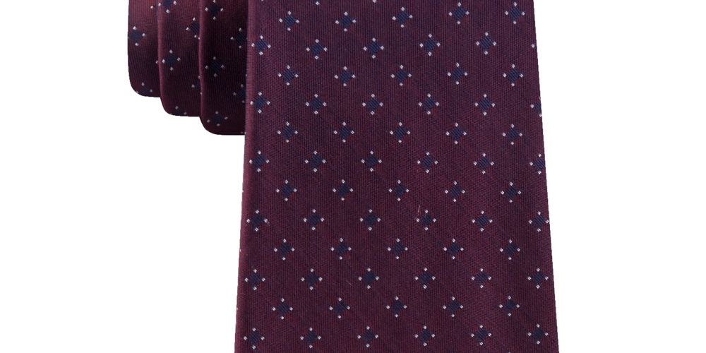 Gravata de seda masculina Kenneth Cole Reaction, tamanho regular, vermelha