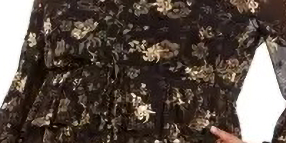 Blusa feminina plus size com babados e estampa floral estilo &amp; co, preta, tamanho 0X