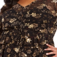 Blusa feminina plus size com babados e estampa floral estilo &amp; co, preta, tamanho 0X