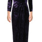 Vestido de festa feminino Ralph Lauren Annaliah Velvet Faux Wrap, roxo, tamanho 8
