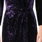 Vestido de festa feminino Ralph Lauren Annaliah Velvet Faux Wrap, roxo, tamanho 8