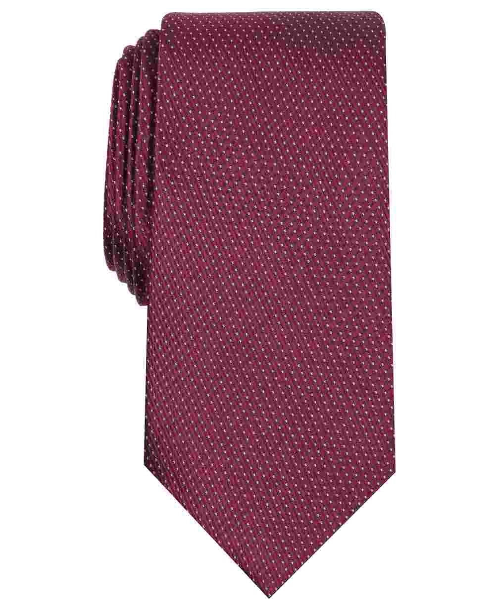 Gravata Perry Ellis Masculina Glenwilton Classic Mini-Dot Check Vinho Tamanho Regular