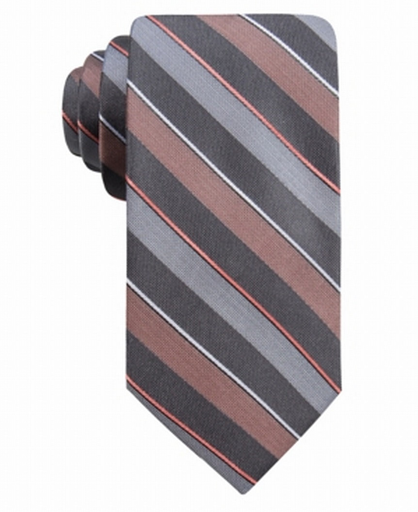 Gravata de seda fina listrada Braggs masculina Ryan Seacrest Distinction Laranja, tamanho único