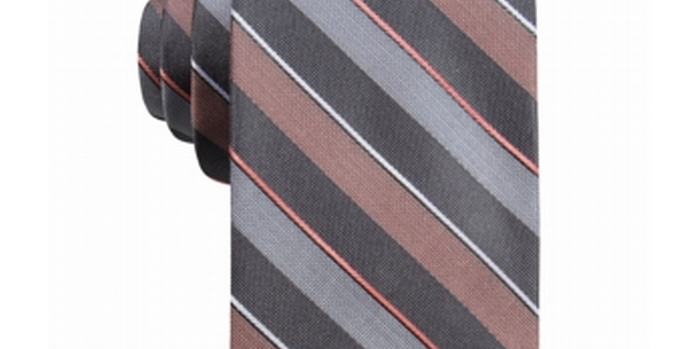 Gravata de seda fina listrada Braggs masculina Ryan Seacrest Distinction Laranja, tamanho único