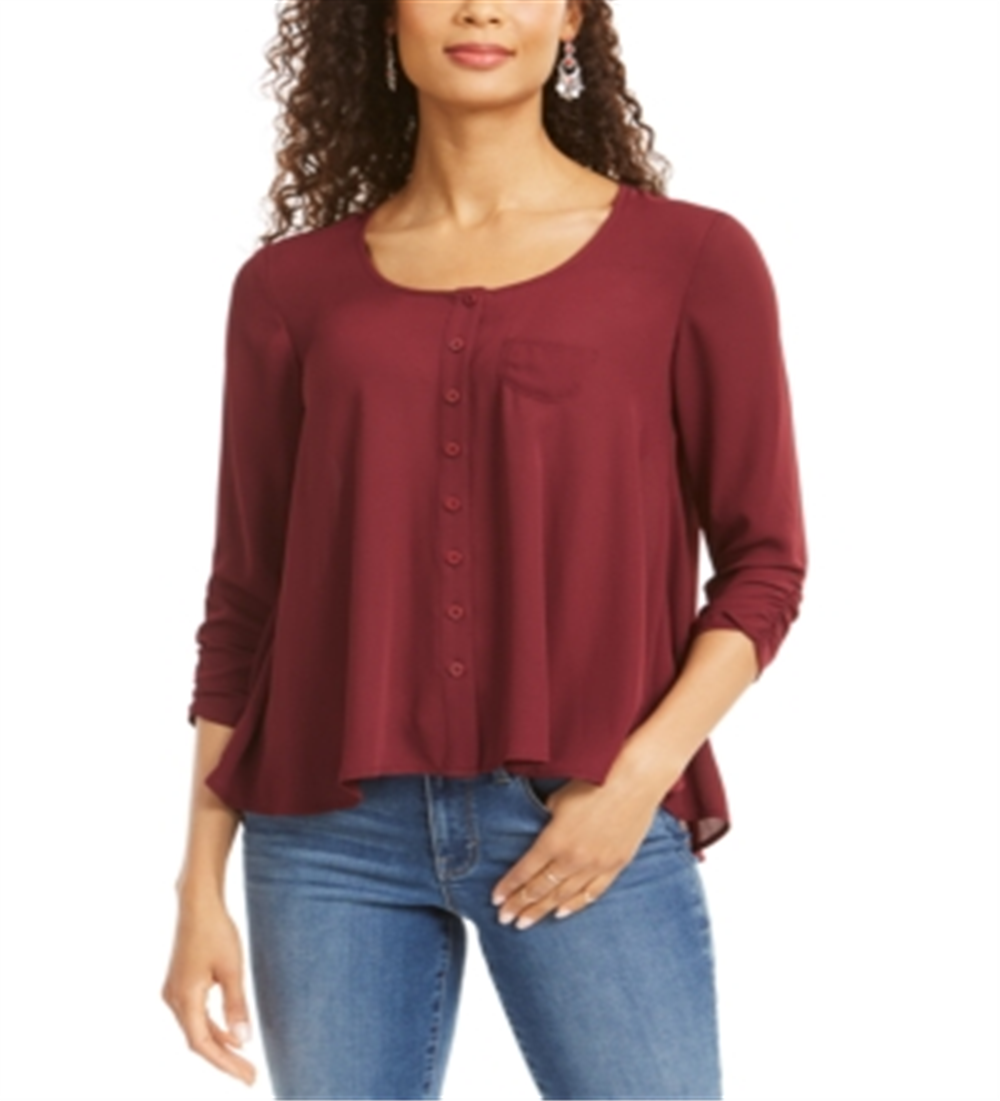 Blusa feminina estilo swing vinho tamanho pequeno L