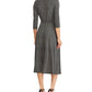 Vestido midi envelope falso Ralph Lauren feminino, manga 3/4, preto, tamanho 18