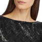 Vestido de festa longo com lantejoulas e decote em joia, preto, tamanho 4, da Ralph Lauren, feminino