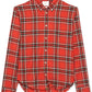 Camisa esportiva masculina Billy Reid Kirby Slim Fit com botões, vermelha, bege, tamanho XX-G