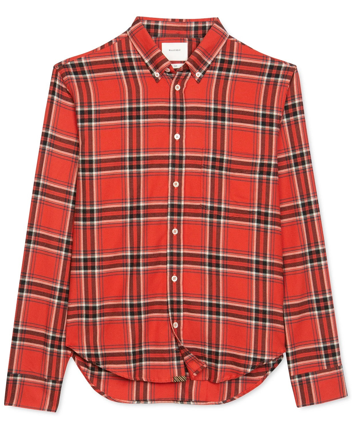 Camisa esportiva masculina Billy Reid Kirby Slim Fit com botões, vermelha, bege, tamanho XX-G