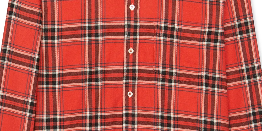 Camisa esportiva masculina Billy Reid Kirby Slim Fit com botões, vermelha, bege, tamanho XX-G