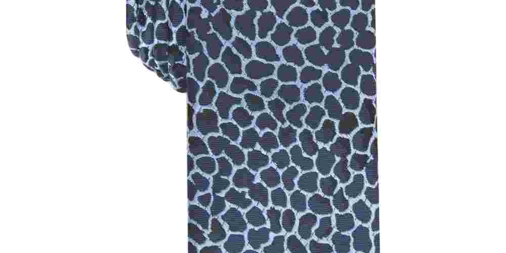 Gravata Skinny Abstrata Masculina INC International Concepts Azul Marinho Tamanho Regular
