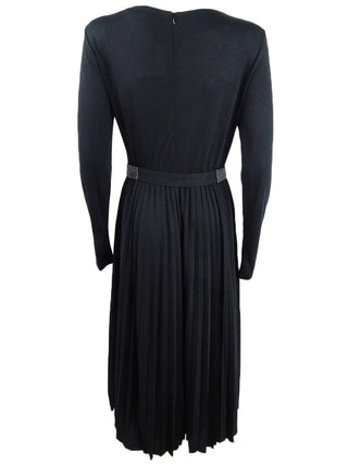 Vestido plissado midi Marella Zufolo feminino, preto, tamanho M