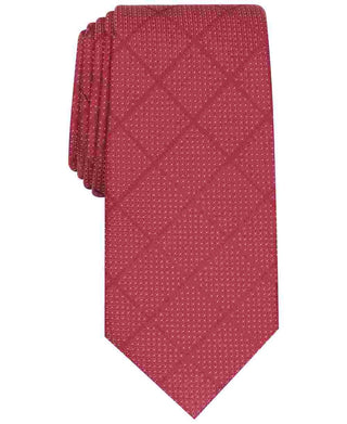 Gravata Alfani Masculina Windowpane Vinho Tamanho Regular