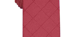 Gravata Alfani Masculina Windowpane Vinho Tamanho Regular