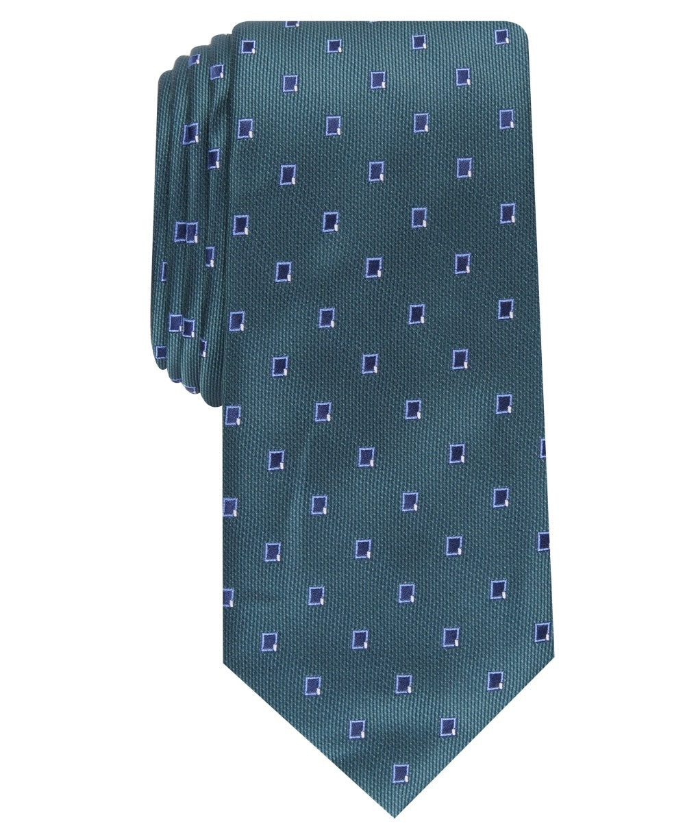 Gravata de pescoço Alfani Masculina Camino Neat Silk Blend Business Verde Tamanho Regular