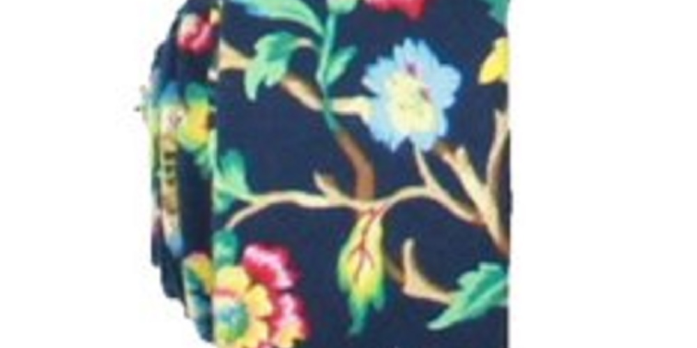 Gravata fina floral com estampa de coroa masculina Bar III, tamanho azul marinho, tamanho regular