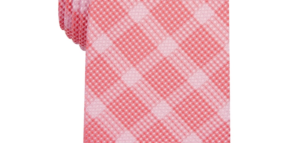 Gravata de pescoço social Alfani masculina Henderson de seda mista, rosa, tamanho regular