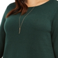 Suéter feminino plus size com babados e decote redondo, verde, tamanho 0X, da Style &amp; Co